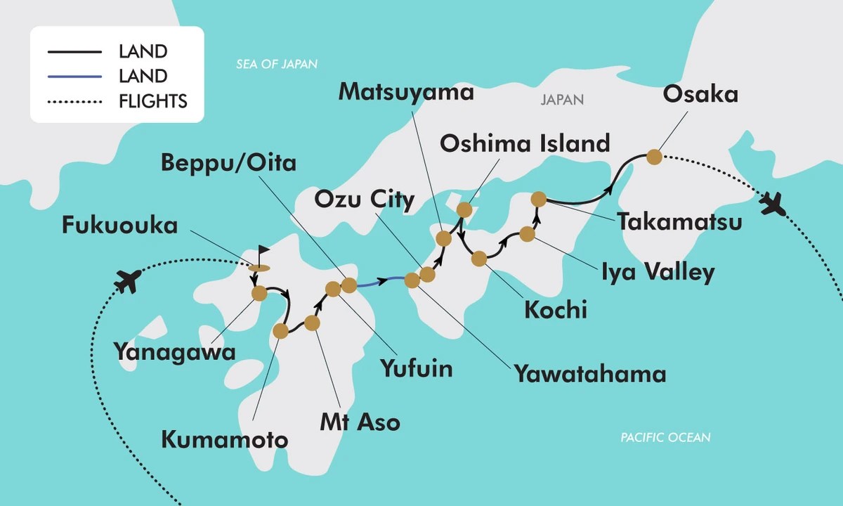 12 Days Southern Japan Discovery Tour Package TripADeal 5626 Discovery MAP 