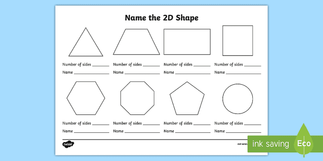 pic All 2D Shapes Names And Pictures name the 2d shape worksheet names of