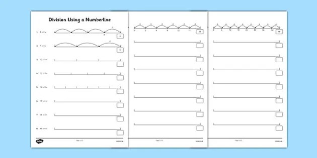 division using a number line teacher made