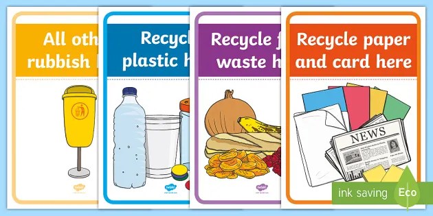 printable recycling labels bin labels for the classroom