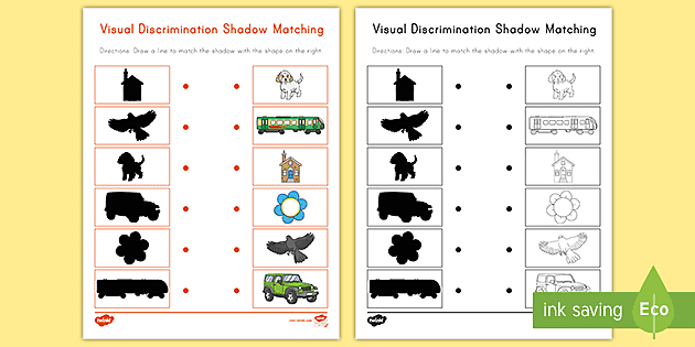 visual discrimination shadow matching activity