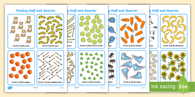 finding half and a quarter worksheet worksheet worksheet