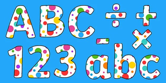 picture Alphabet Polka Dot Letters twinkl