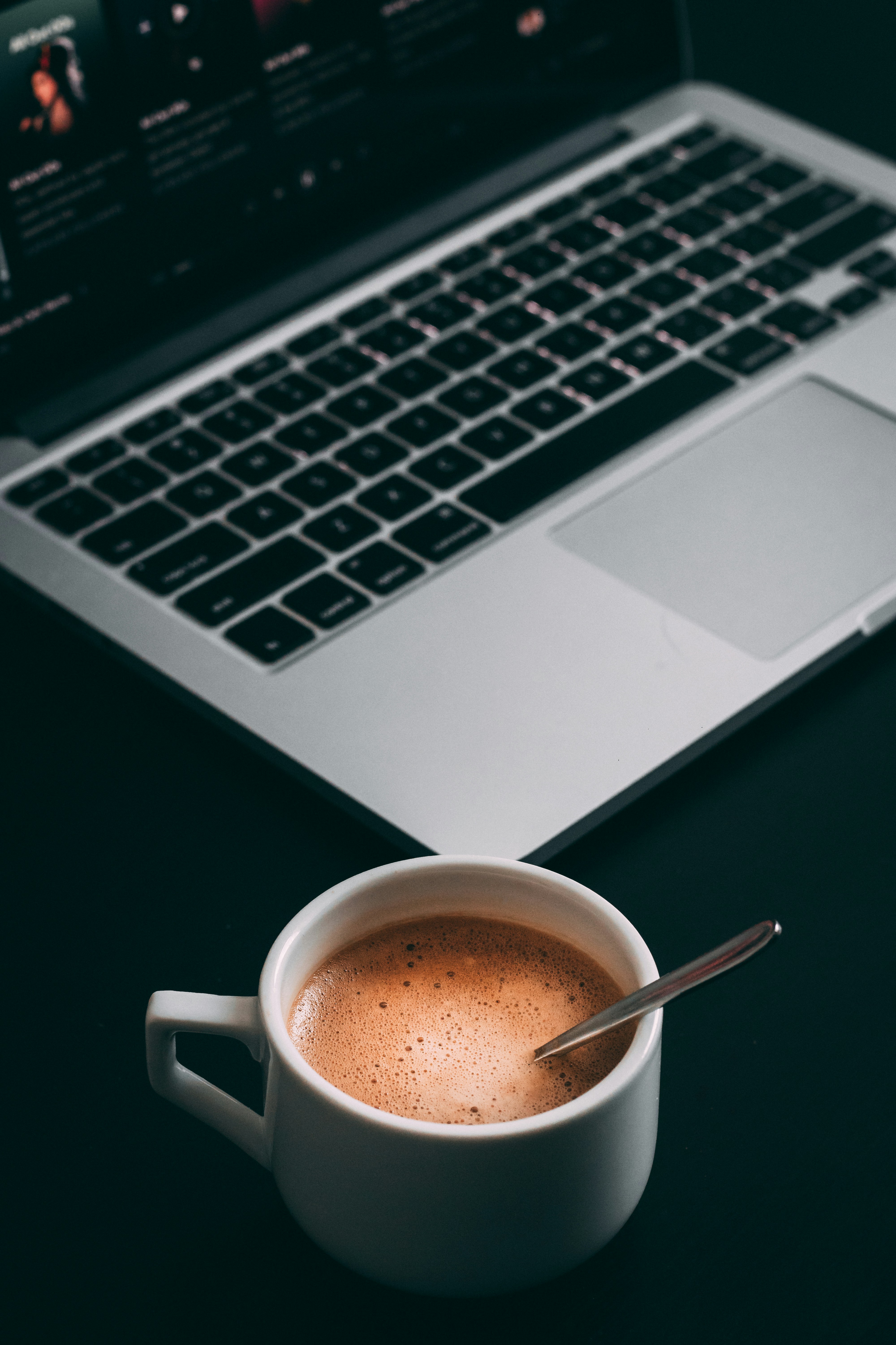 Cup of coffee, laptop, office, macbook. Macbook Coffee Pictures Download Free Images On Unsplash