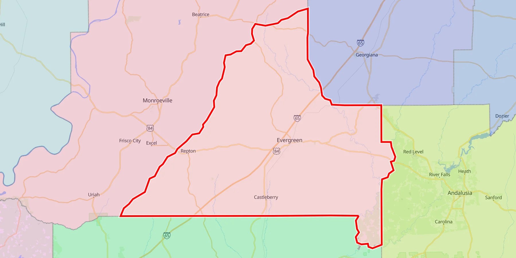 Conecuh County AL Map US Map Guide Alabama Conecuh County.webp