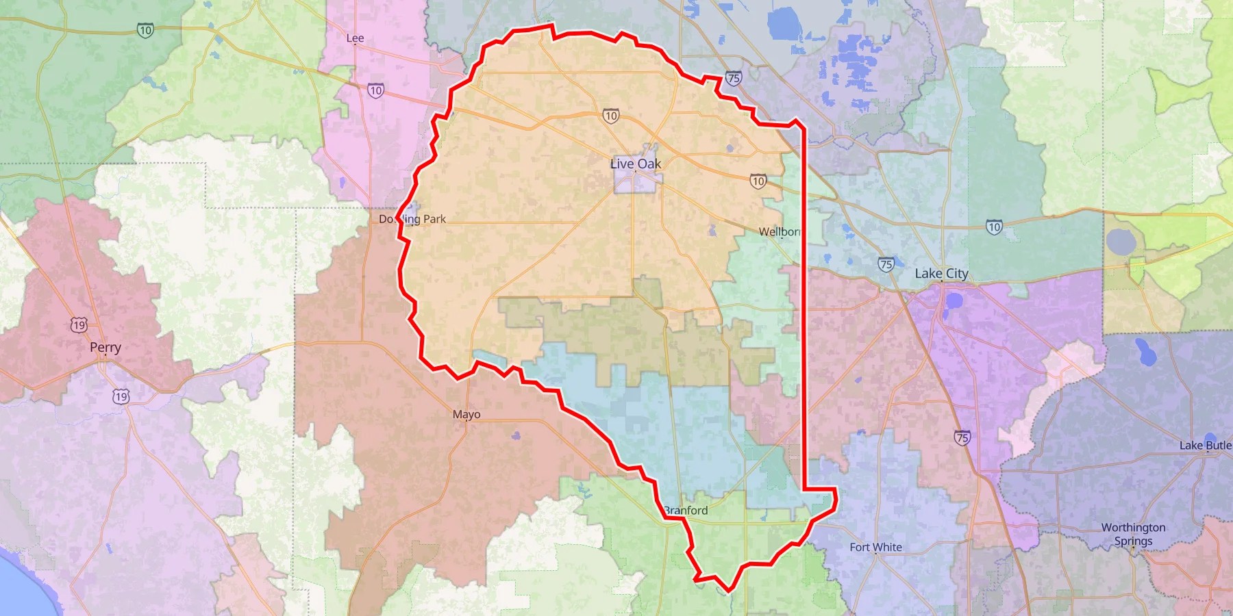 Suwannee County FL Zip Code Map 10 Zip Codes US Map Guide Florida Suwannee County Zip Codes.webp