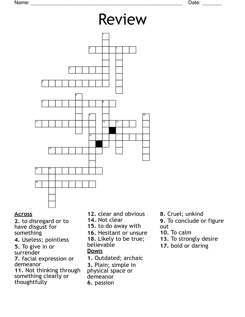 Review crossword