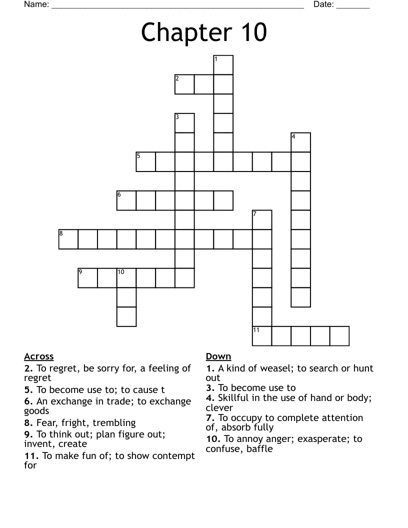 Chapter 10 crossword