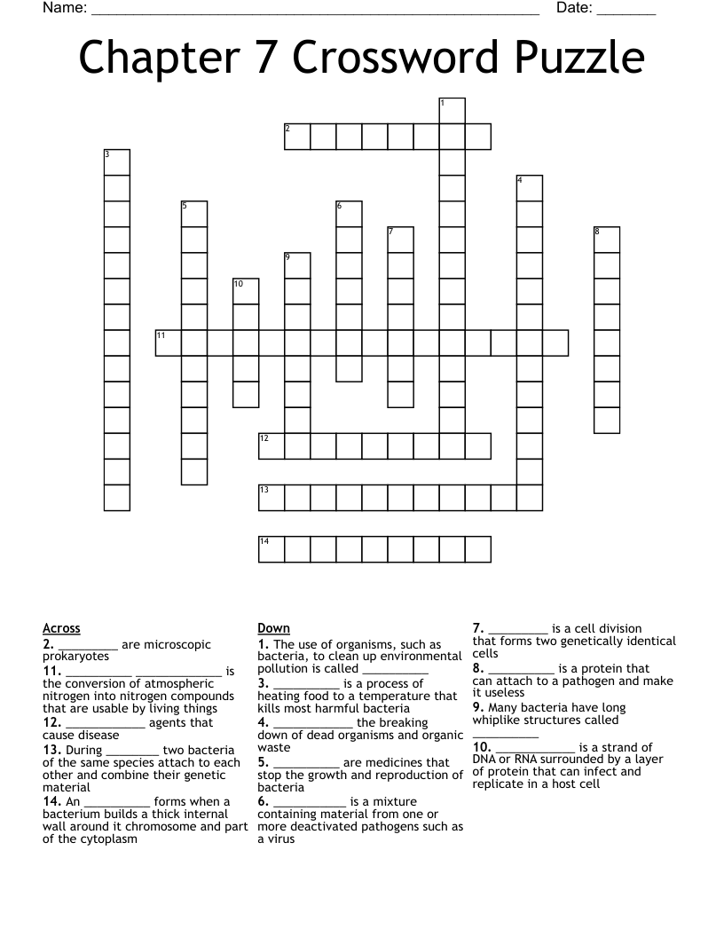 Click the buttons to print each worksheet and associated answer key. Chapter 7 Crossword Puzzle Wordmint
