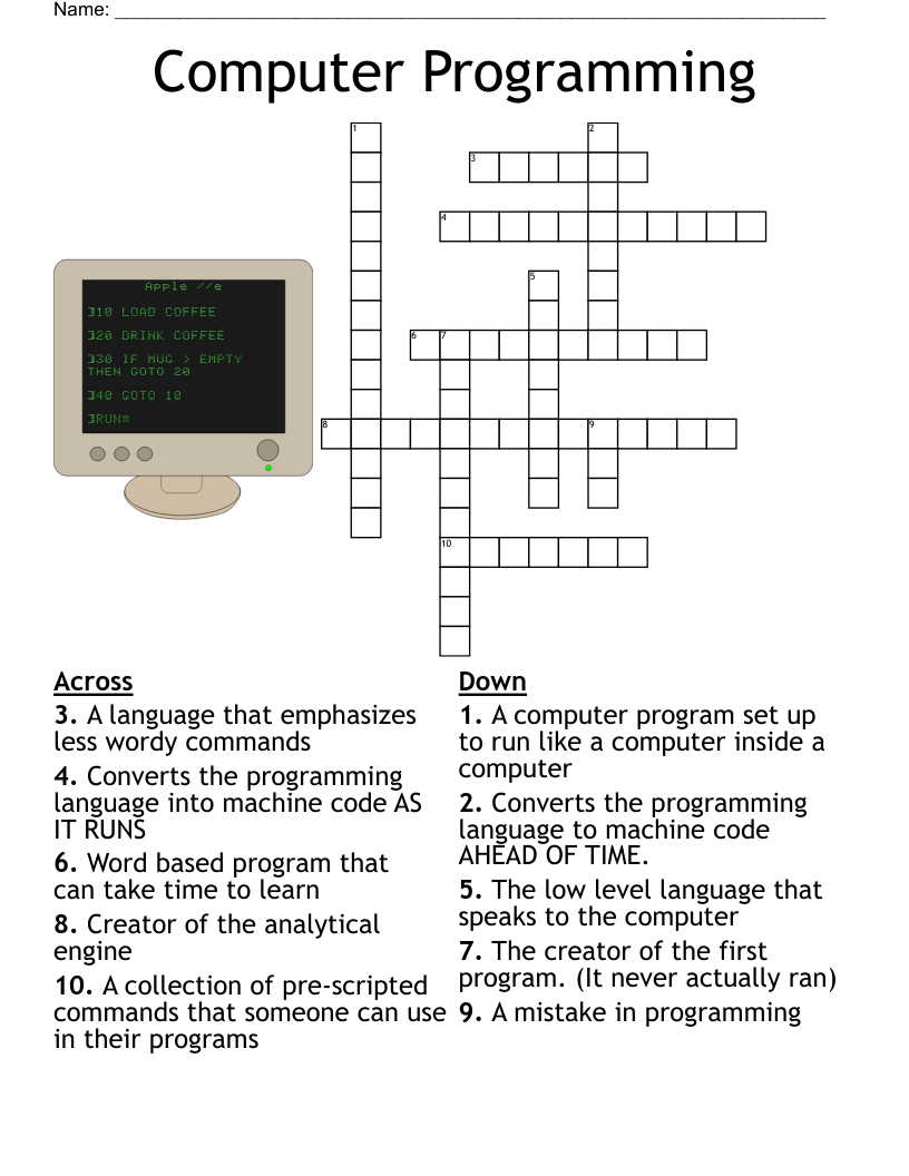 Programming Crossword Wordmint 