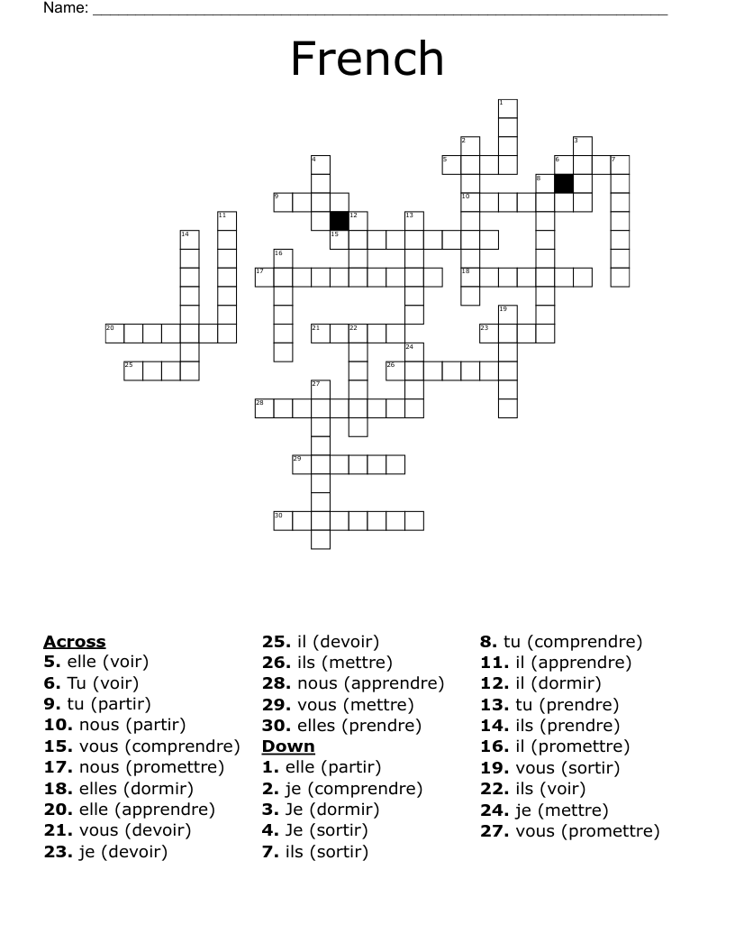 French crossword
