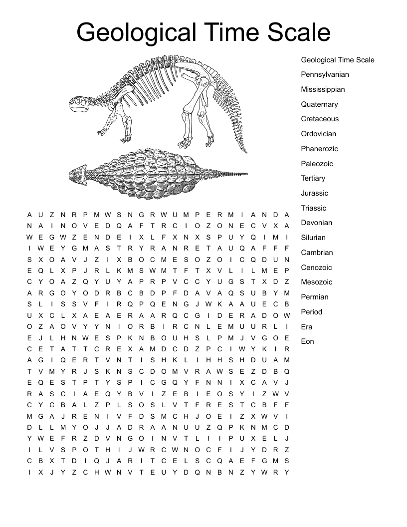 Geological time scale worksheet