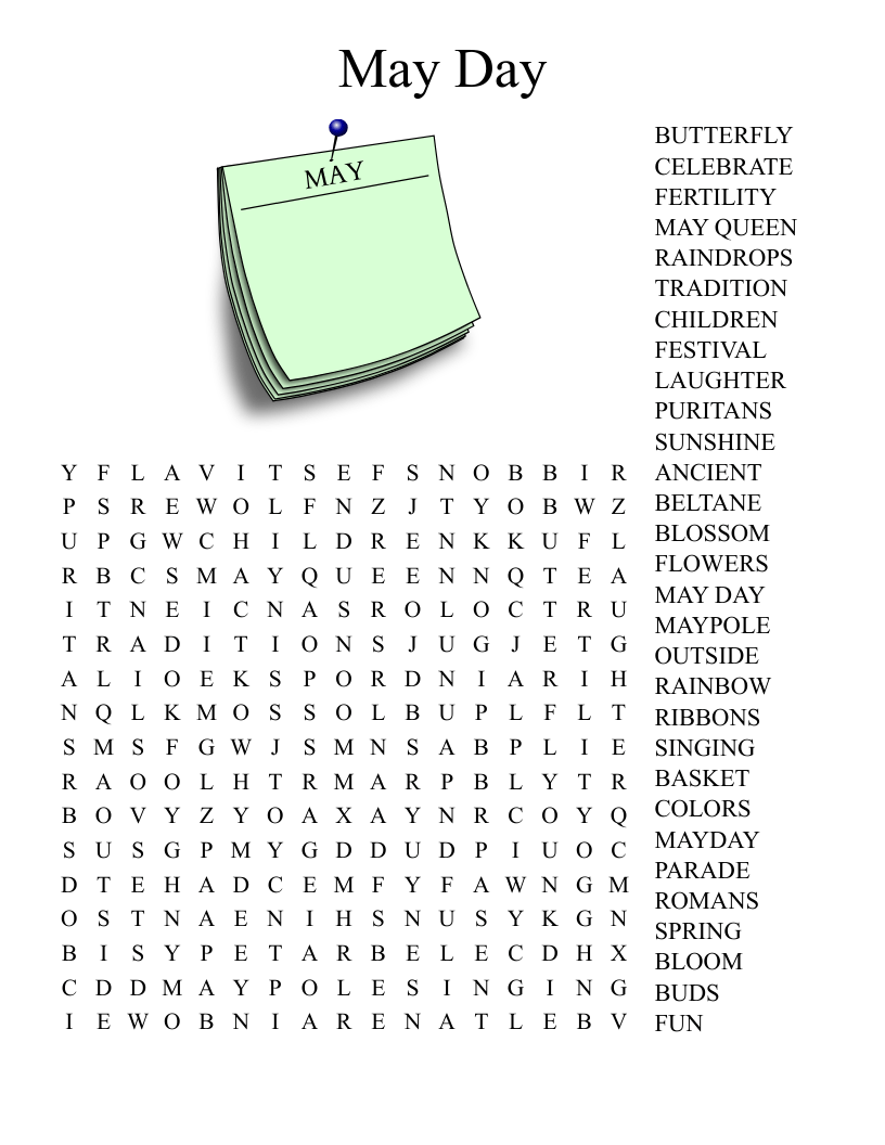 free printable may word search printable templates