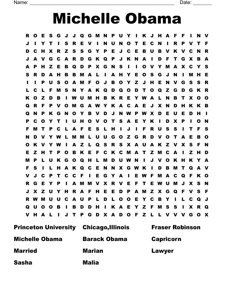 Michelle Obama Crossword Wordmint Michelle Obama __ Robinson crossword clue.