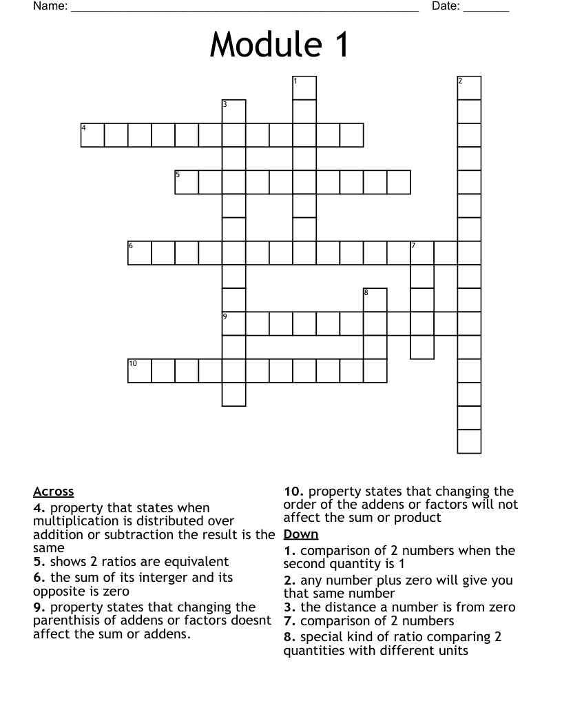 Module 1 crossword