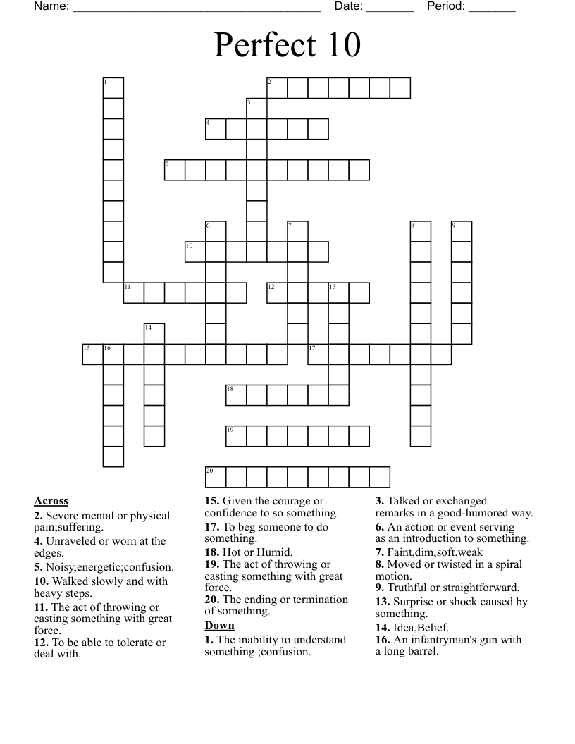 Perfect 10 crossword