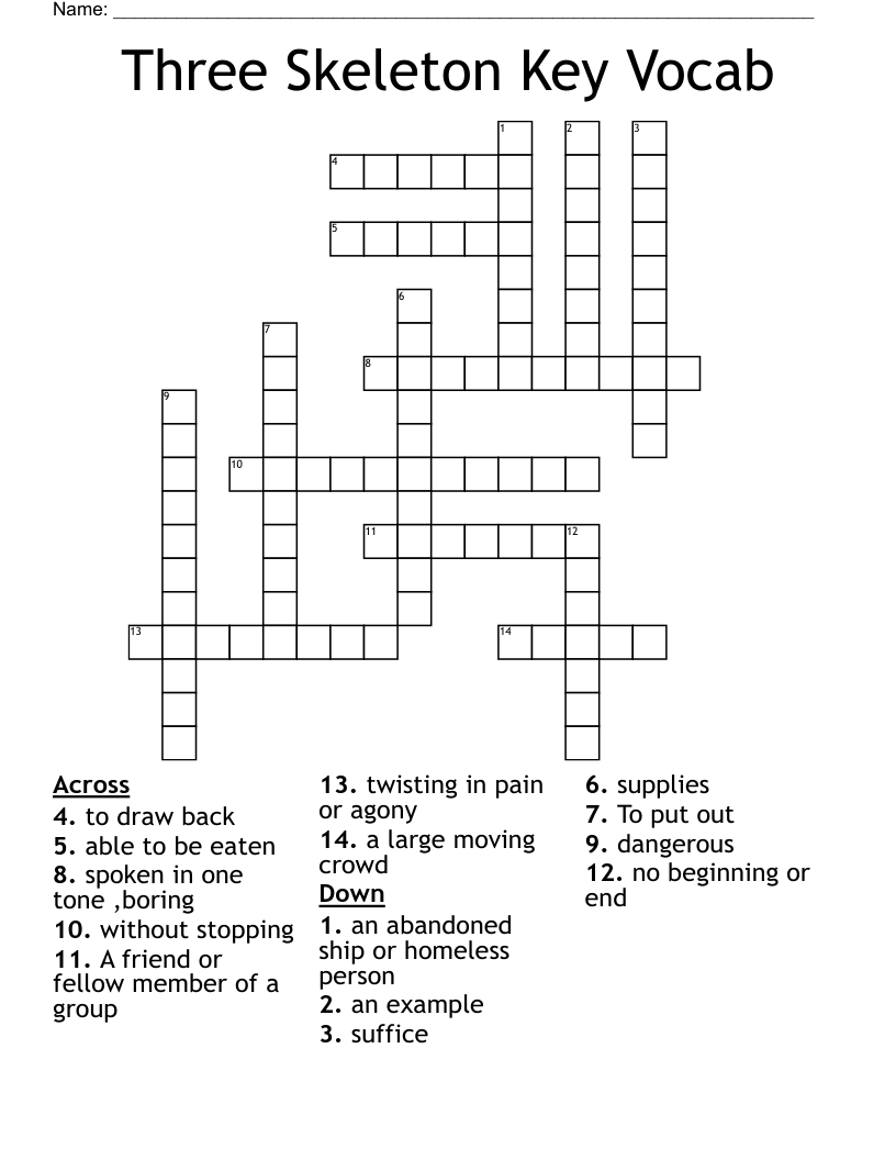 Of course, you need to be mostly right on the essentials of your job. English 1 Class Crossword Wordmint