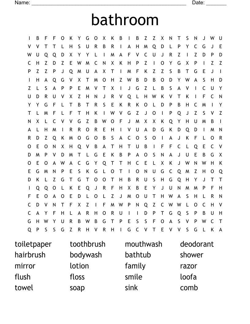 bathroom word search wordmint