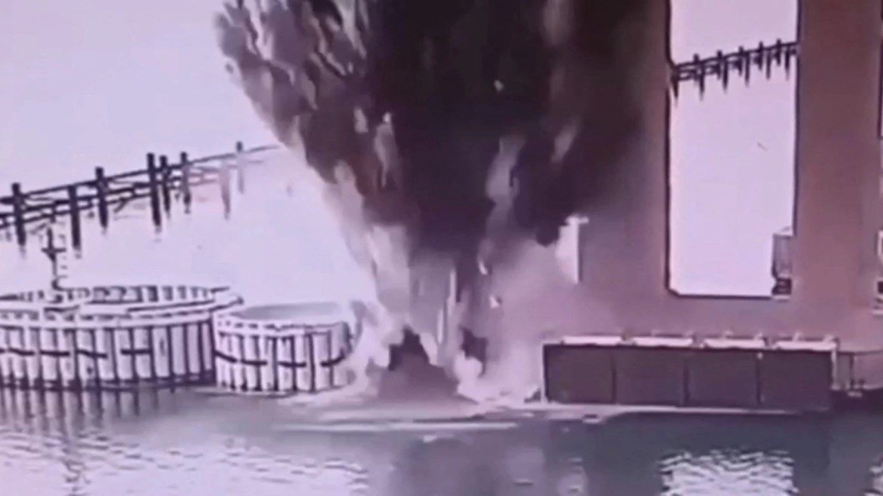 Watch Ukraine Attacks Key Bridge Connecting Russia To Crimea