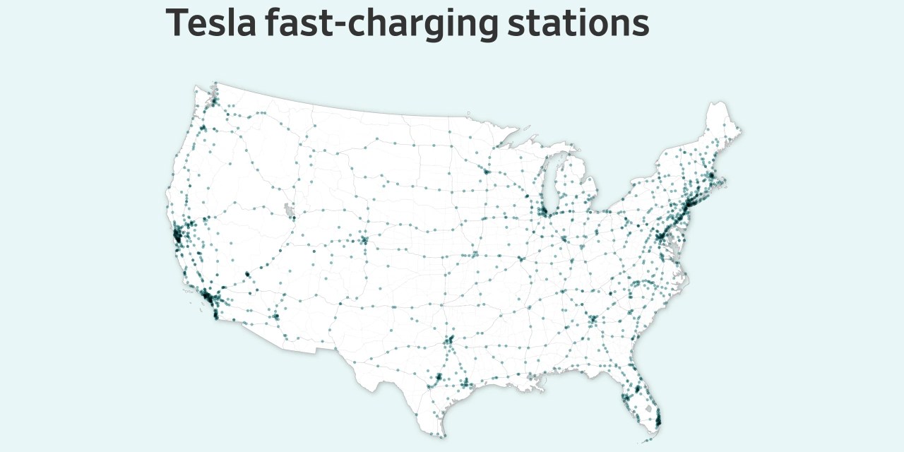 How Tesla Opening Its Network Alters The EV Charging Map WSJ Social