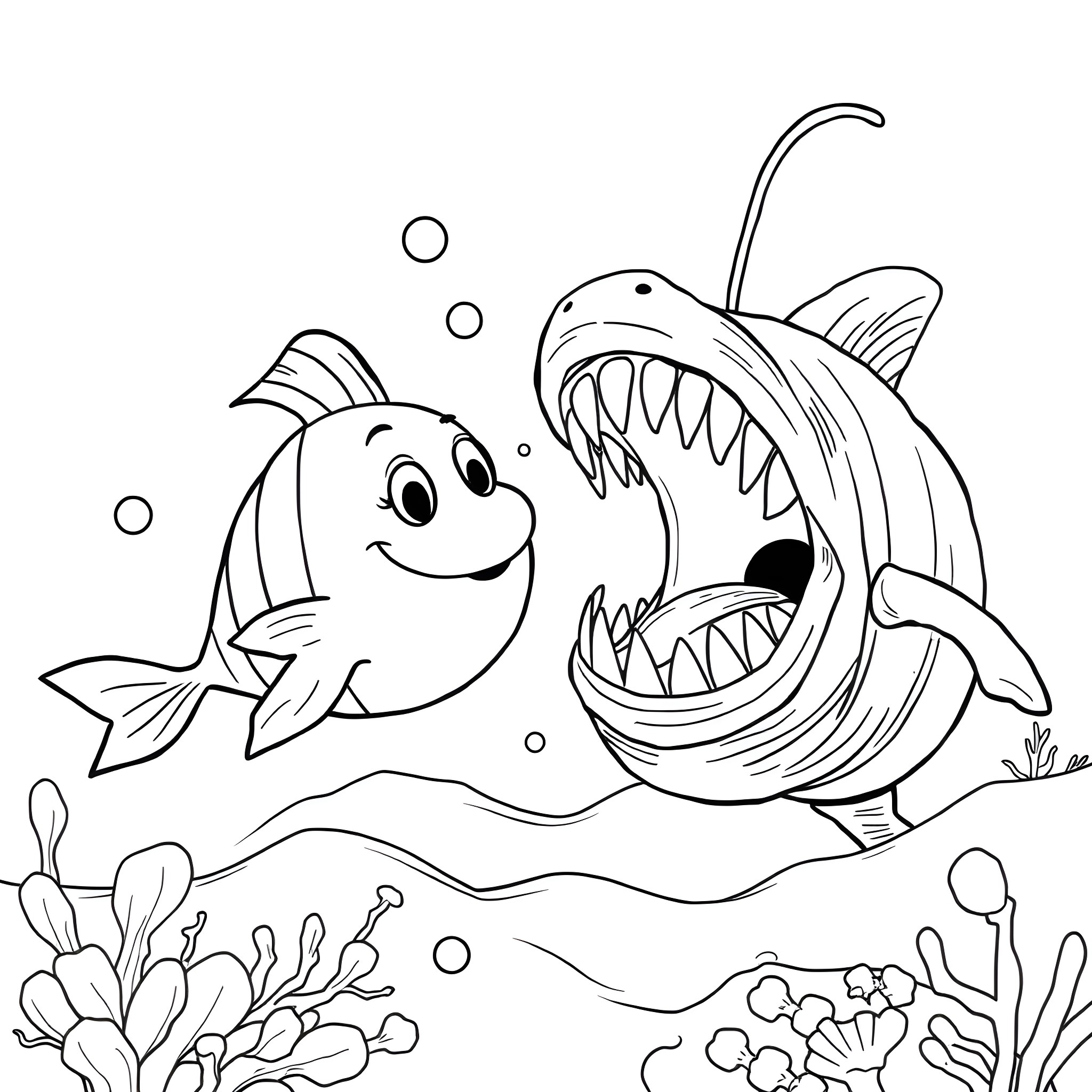 Bloop fish coloring page