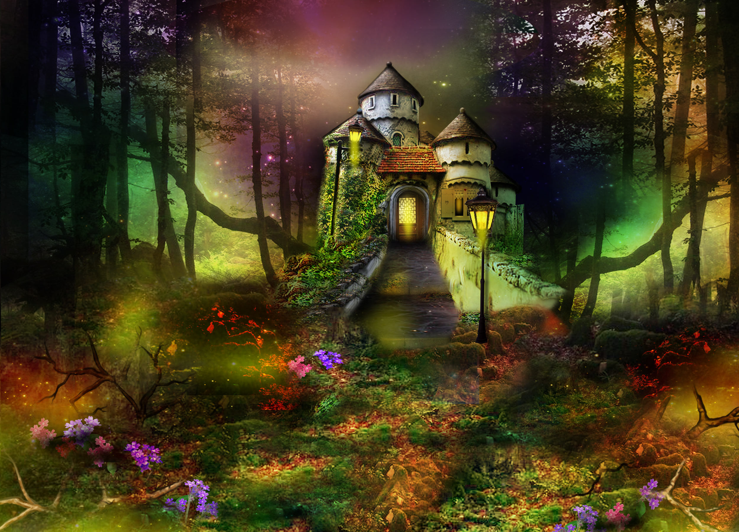 Gratuito immagini Fantasy Castle In Enchanted Forest Hd Wallpaper Sfondo aggiornato saluti
