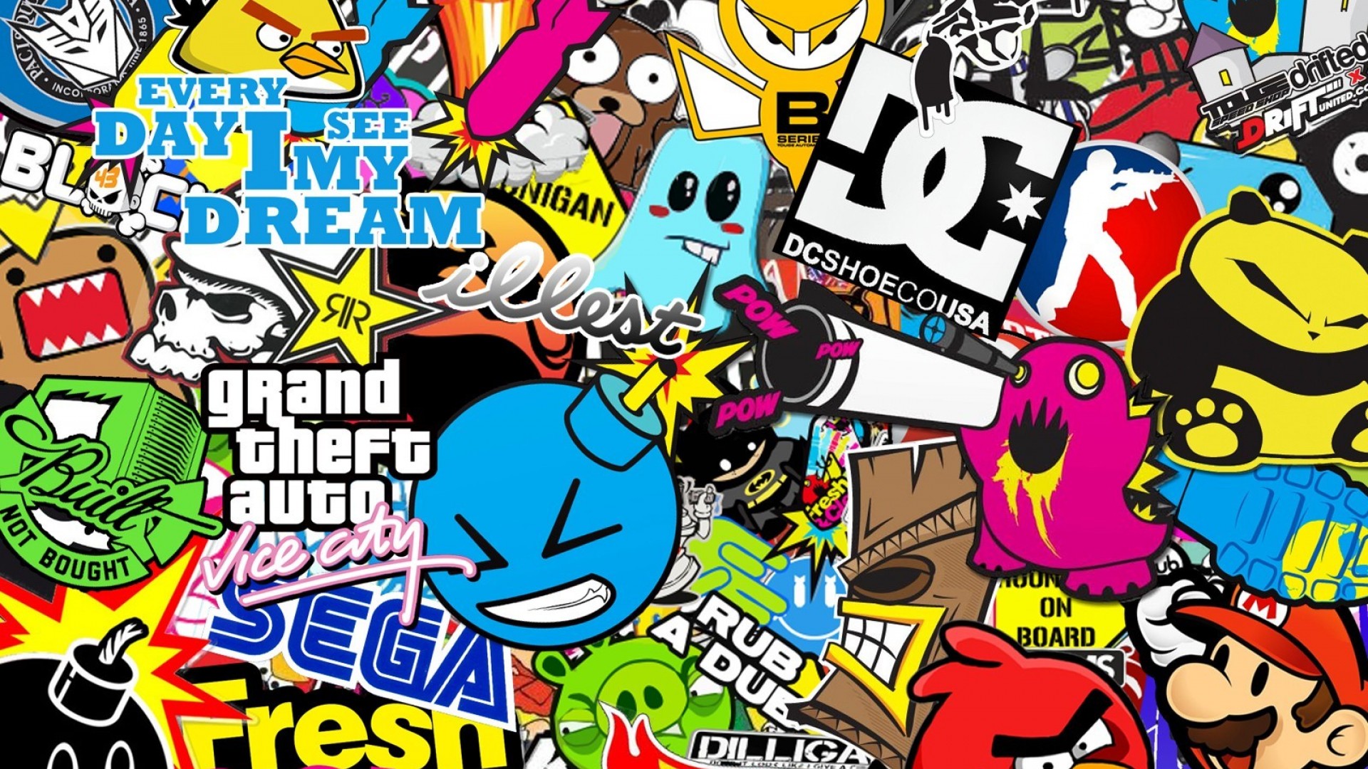 sticker bomb hd wallpaper background image 1920x1080 id690858