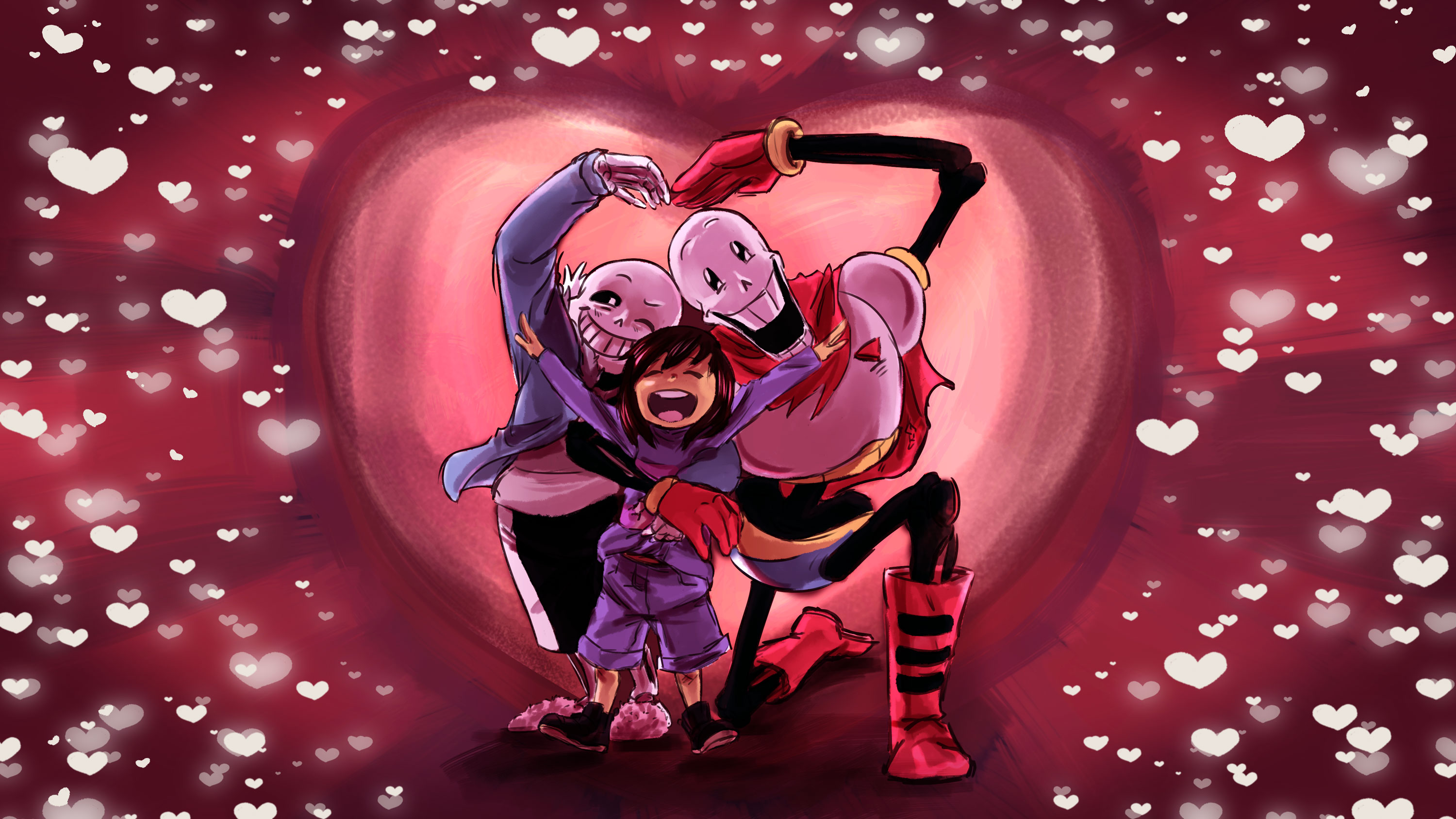 best friends! hd wallpaper background image 3000x1687 on frisk undertale wallpapers