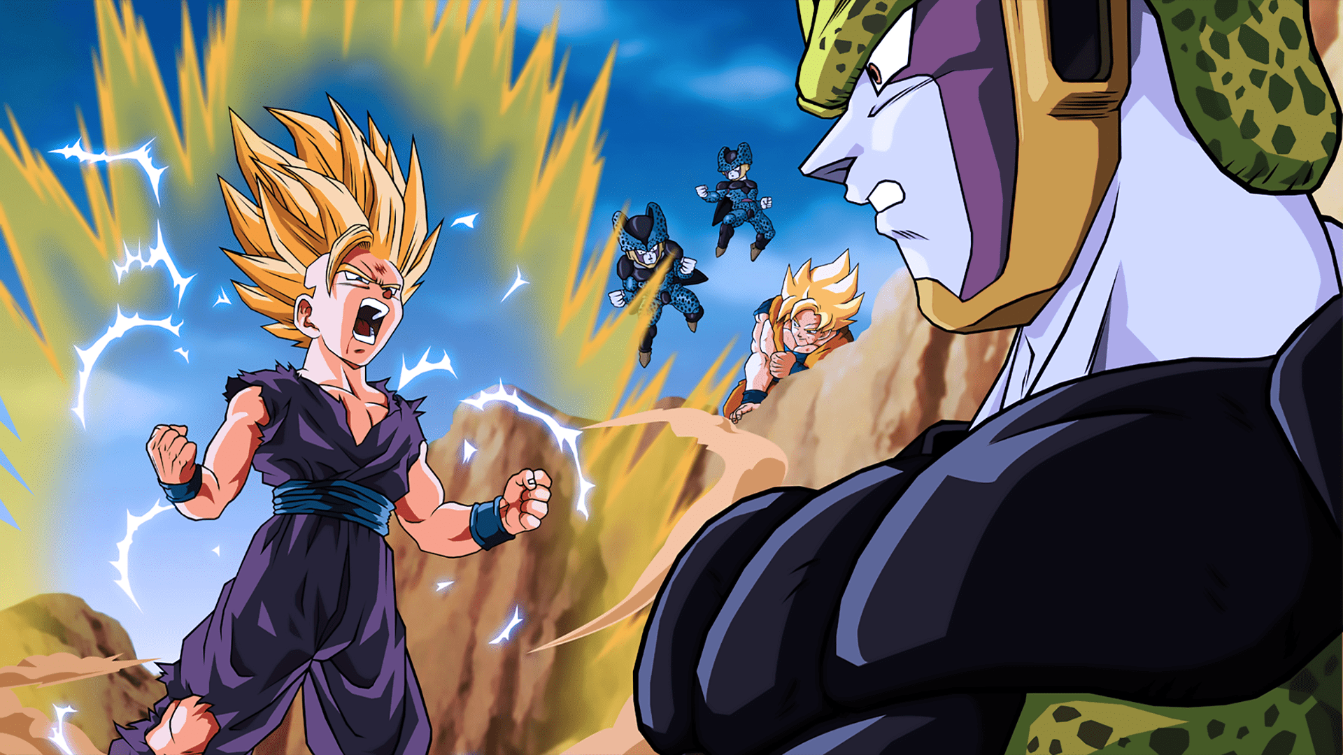 gohan ssj 2 vs cell hd wallpaper background image on gohan vs cell wallpaper