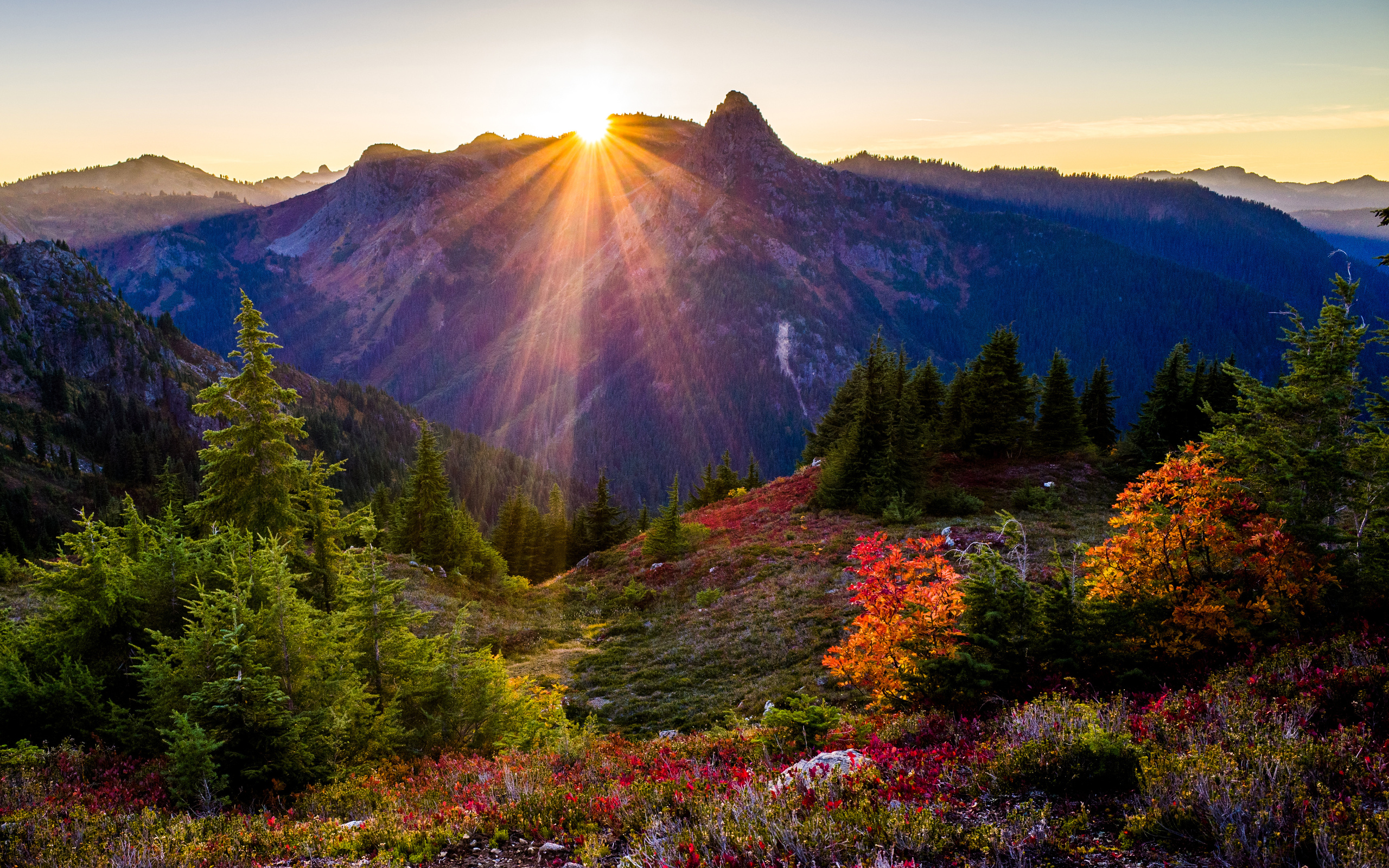 Check out this fantastic collection of autumn mountain wallpapers, with 50 autumn mountain background images for your desktop, phone or tablet. Sunrise Over Autumn Mountains Hd Wallpaper Background Image 2560x1600