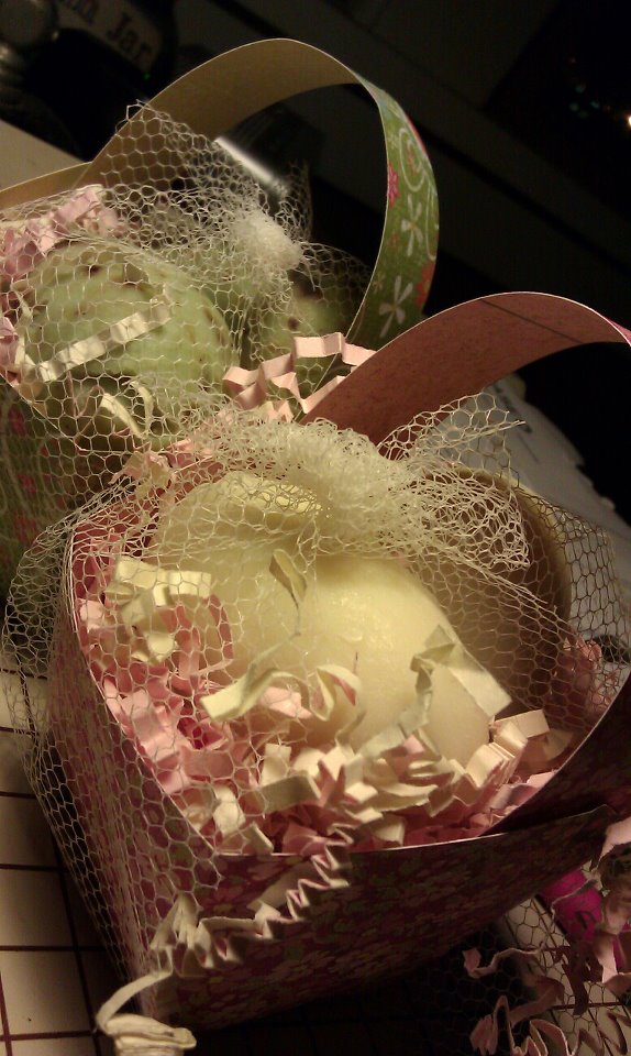 2 eggs in a little paper basket for $5.00 - Makes a nice alternative to candy for Easter or mothers day.
