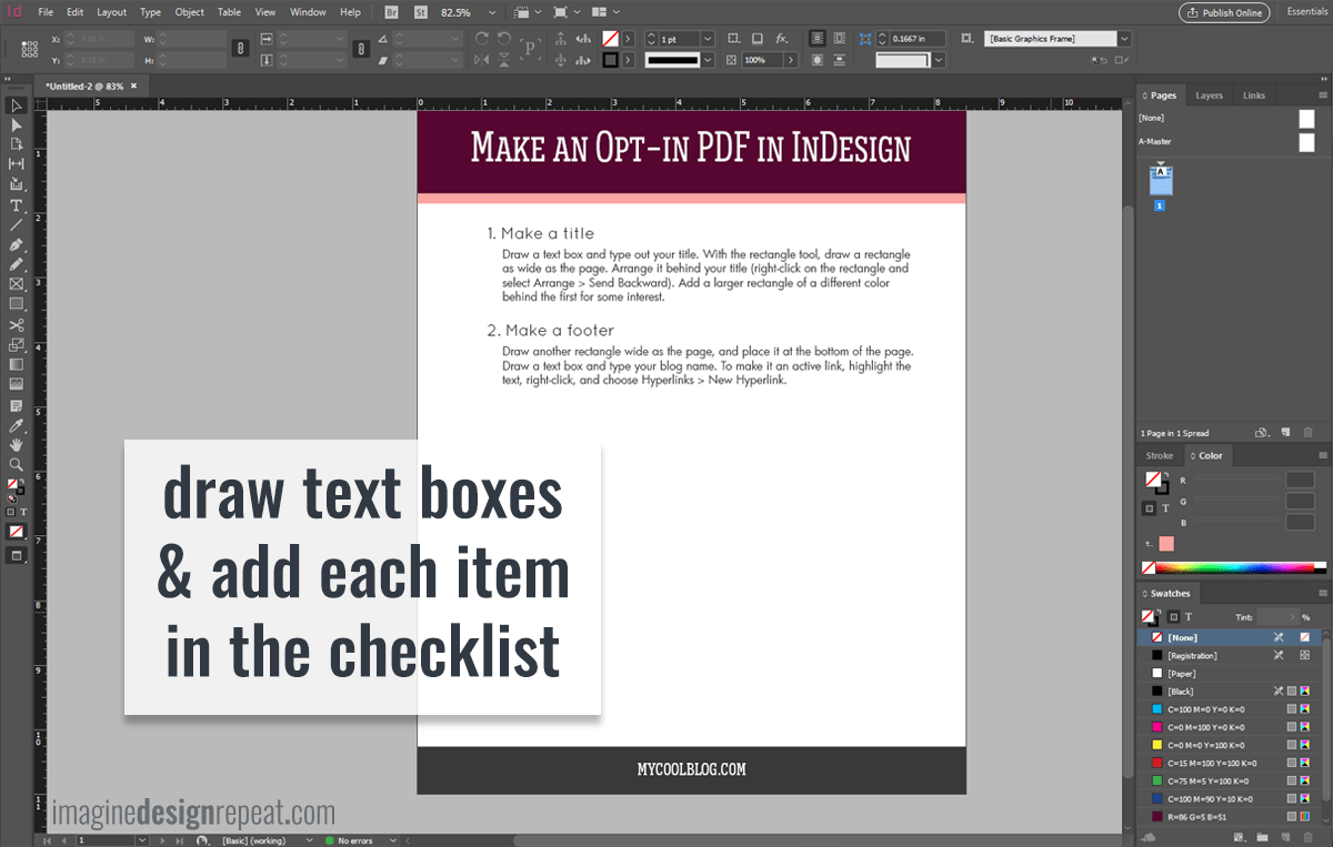 Make an Easy Opt-in Checklist in InDesign | Imagine Design Repeat