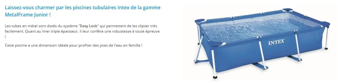 Intex Kit Piscine Rectangulaire Tubulaire L3 00 X L1 75 X H0 80m Achat Vente Piscine Kit Piscine Tubulaire Cdiscount