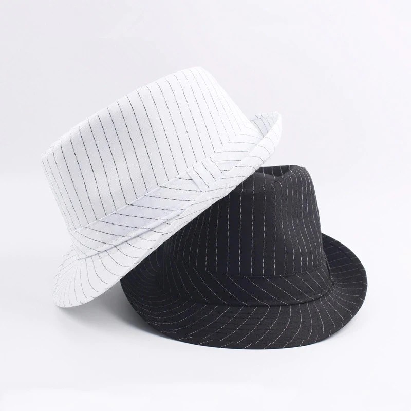 Eodjcue* 8226 Chapéu Masculino Fedora Listrado
