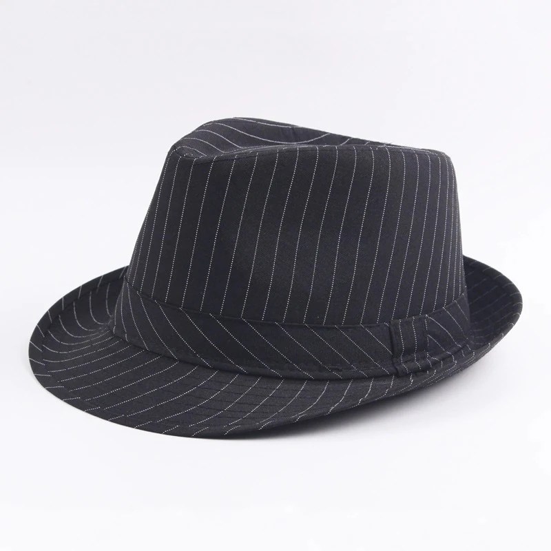Eodjcue* 8226 Chapéu Masculino Fedora Listrado