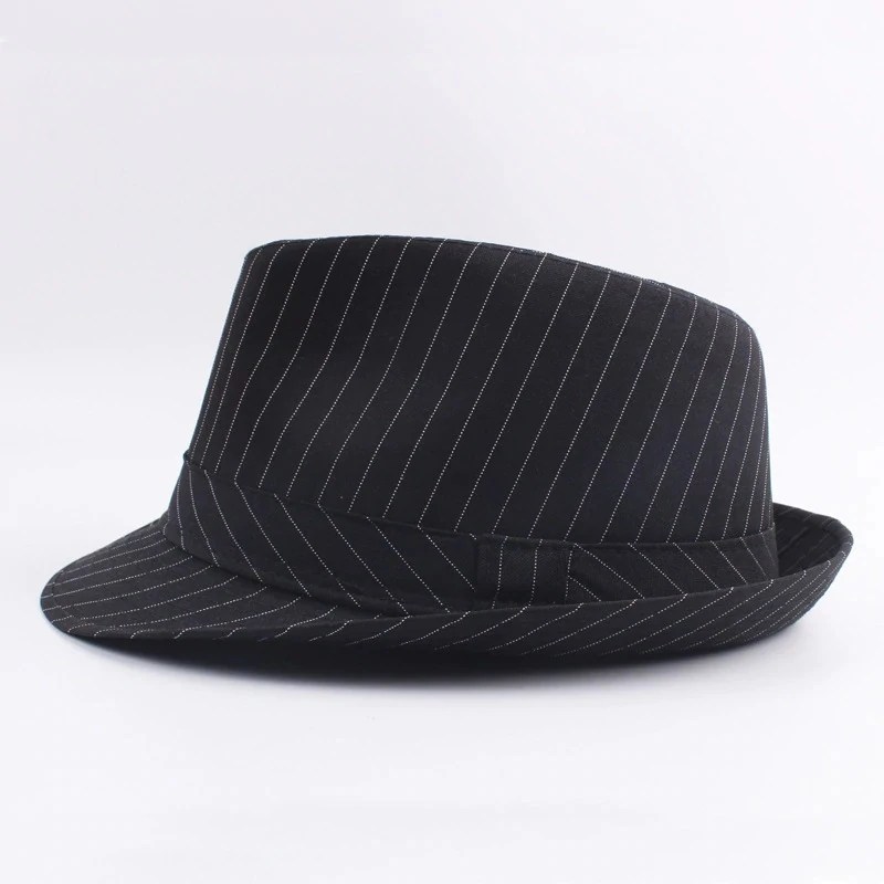 Eodjcue* 8226 Chapéu Masculino Fedora Listrado