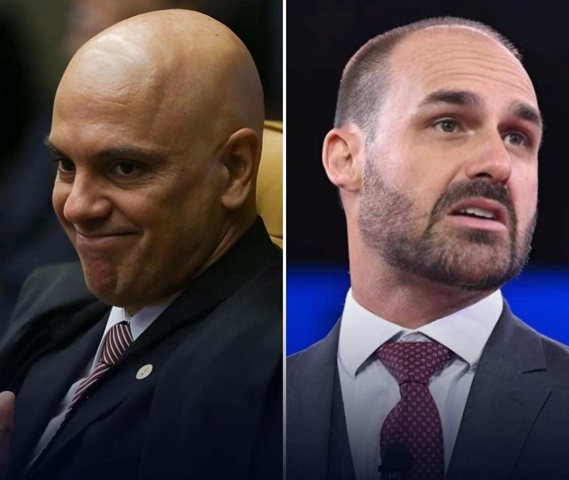 Alexandre de Moraes enviou à (PGR) pedido prisão preventiva de Eduardo Bolsonaro