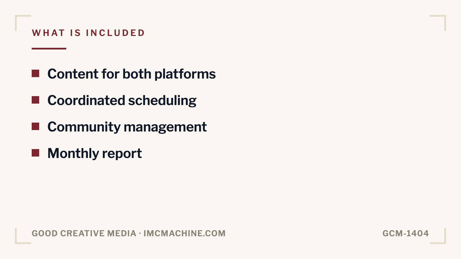 GCM-1404. Two-platform management bundle