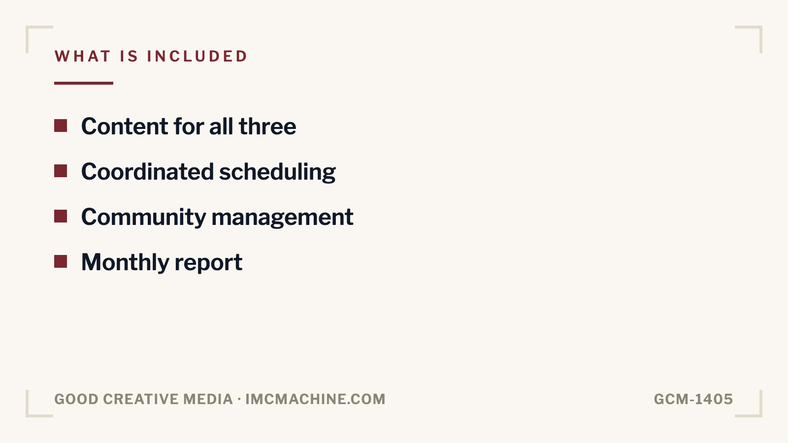 GCM-1405. Three-platform management bundle