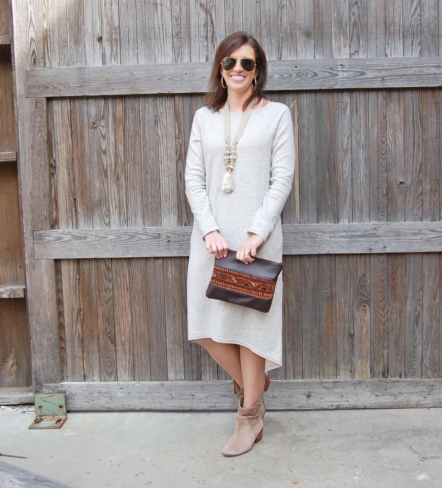 Neutral Midi Dress + Up a Tree Cup a Tea Co. - I'm Fixin' To - @mbg0112