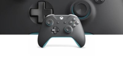 Preowned Microsoft Xbox Controller Grey Blue - Artistic Light Texture - High Resolution