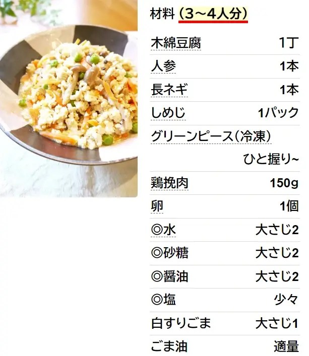 メインに♪肉入り炒り豆腐✿