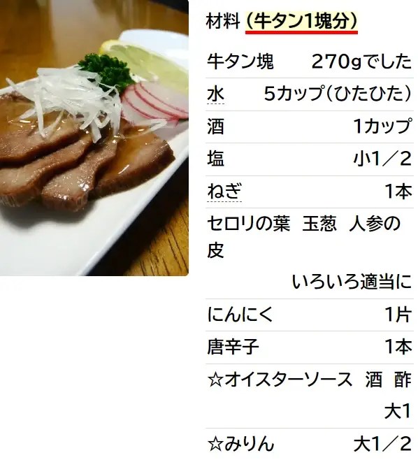 オードブルにどうぞ 牛タンの煮込み