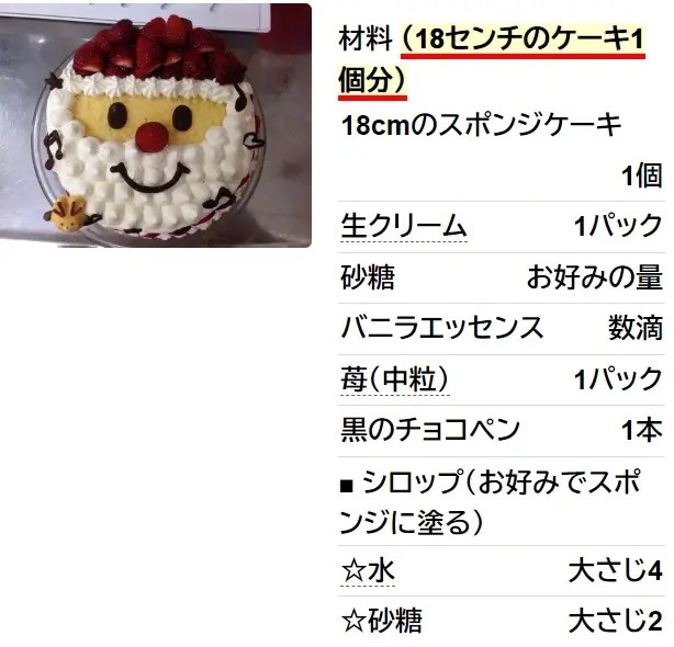 サンタのクリスマスケーキ デコレーション
