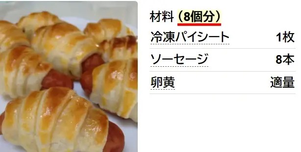 冷凍パイシートで！ソーセージクロワッサン