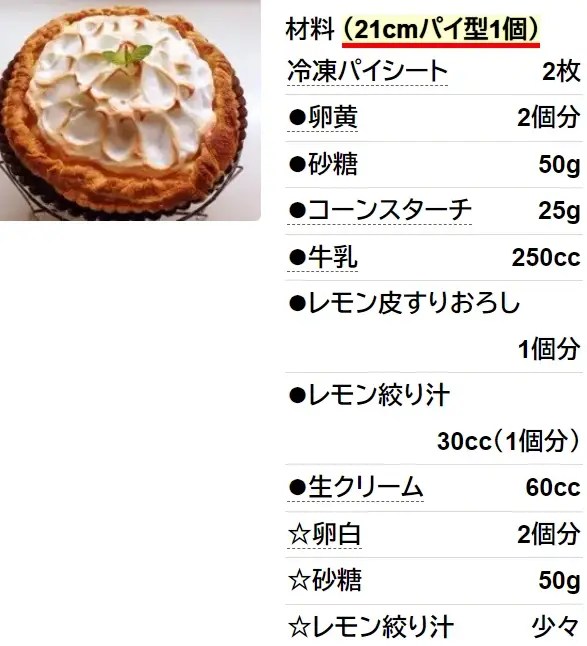 レモンパイ 冷凍パイシートを使って♪