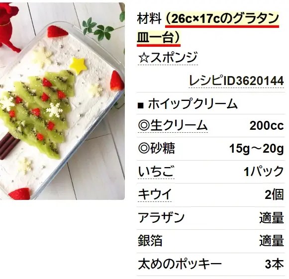 スコップケーキでクリスマスツリーケーキ