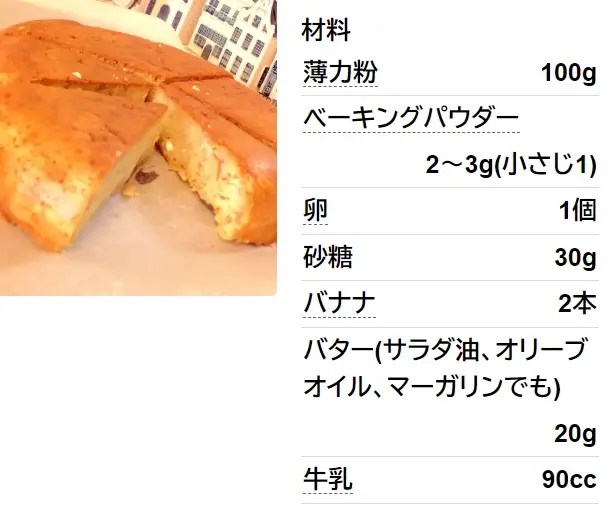 HM無し♡炊飯器バナナケーキ♡薄力粉使用