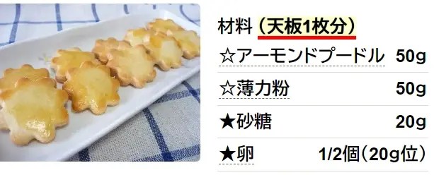 ノンオイル アーモンドクッキー