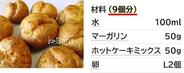 ホットケーキミックスで簡単シュークリーム
